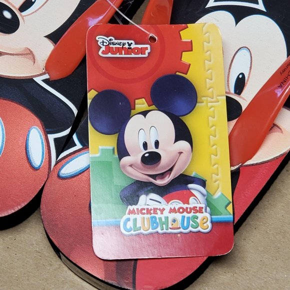 Mickey Mouse Flip Flops 2 Pack M13/1 Red - Picture 3 of 7